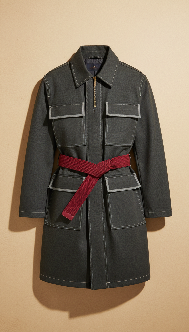 Technical blend overcoat with insulated lining