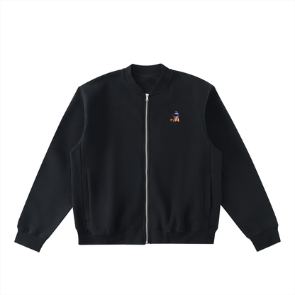 JSPOKE Teddy - Essential Zip-Up Fleeced Varsity Jacket