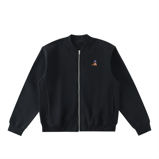 JSPOKE Teddy - Essential Zip-Up Fleeced Varsity Jacket