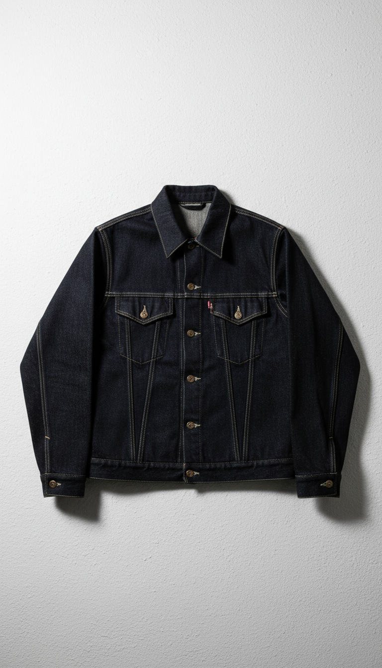 Japanese denim jacket with raw finish