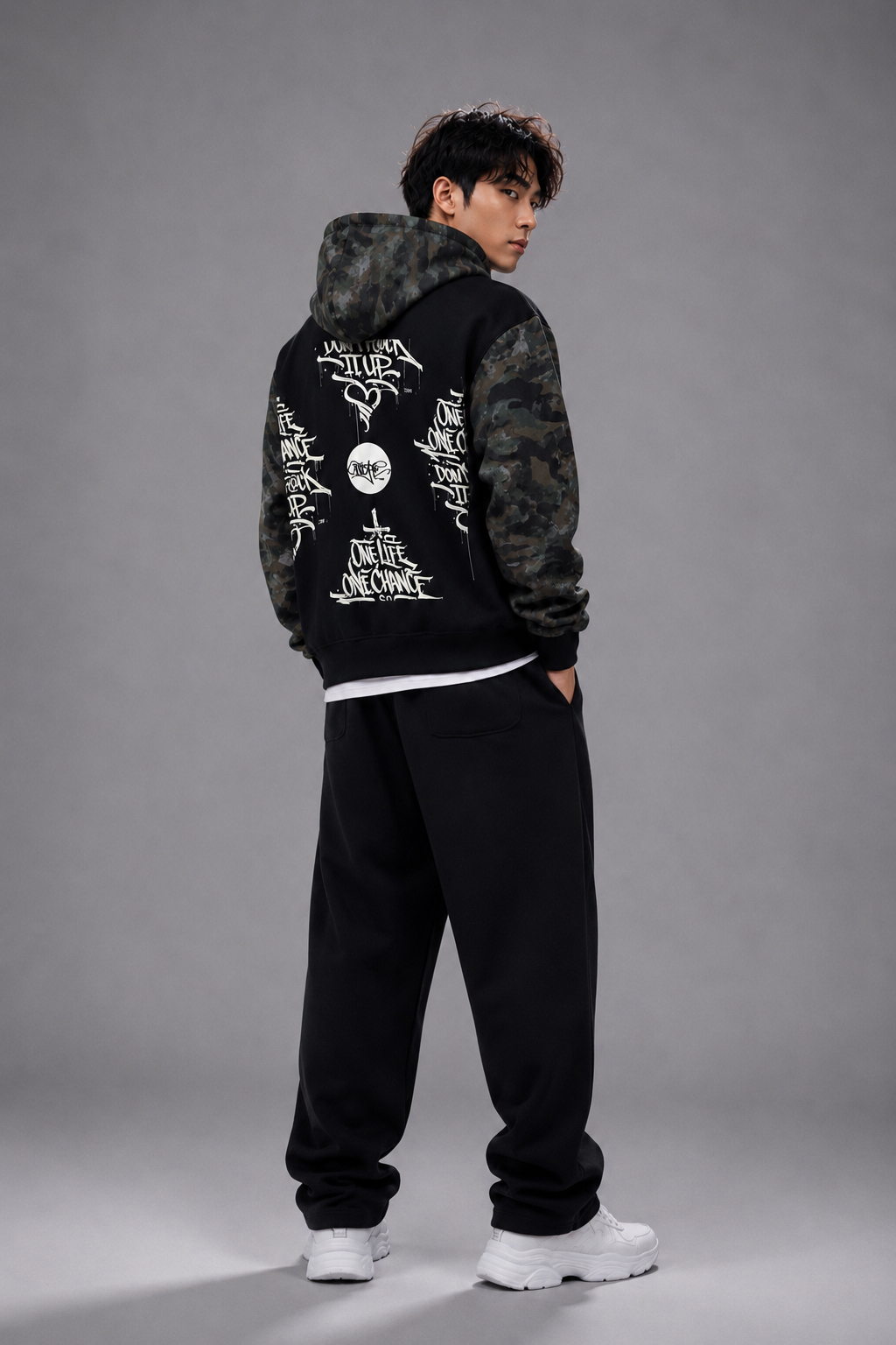 ONE LIFE Camo Edition Full Zip Boxy Hoodie
