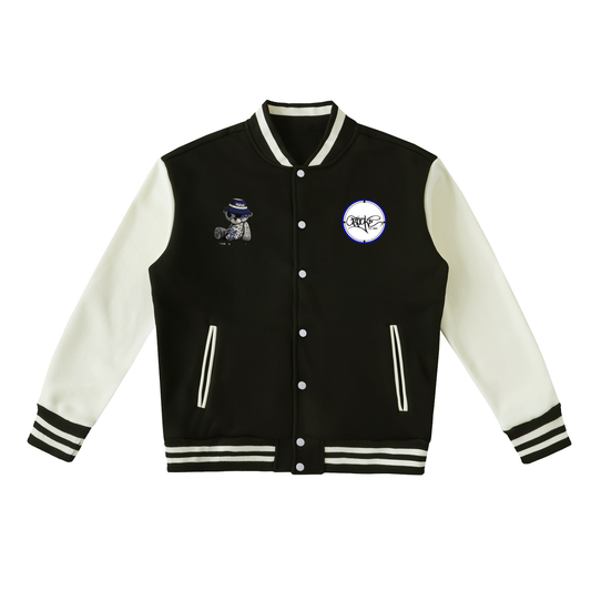 Two-Tone Fleeced Varsity Jacket